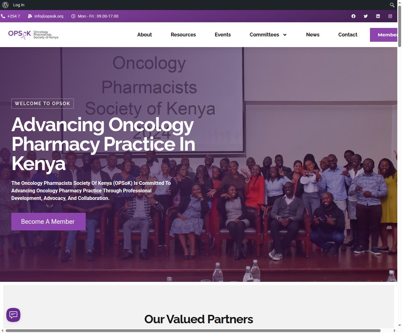 Screenshot of the OPSOK project