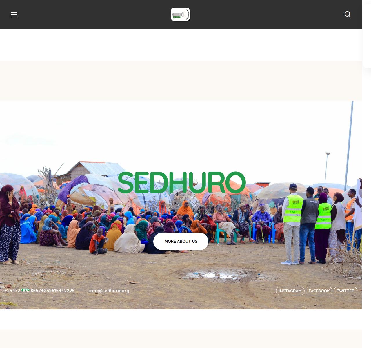 Screenshot of the SEDHURO project