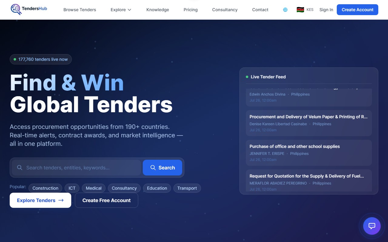 Hero image for Tenders Access Hub