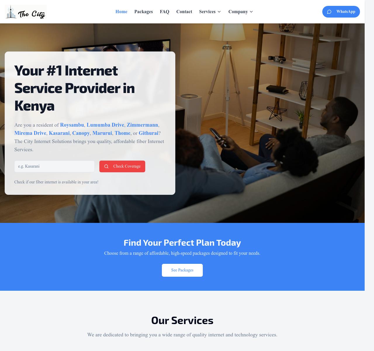 Screenshot of the The City Internet Solutions project