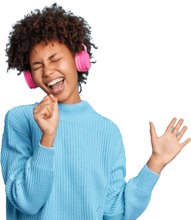 Happy user enjoying a fast website experience